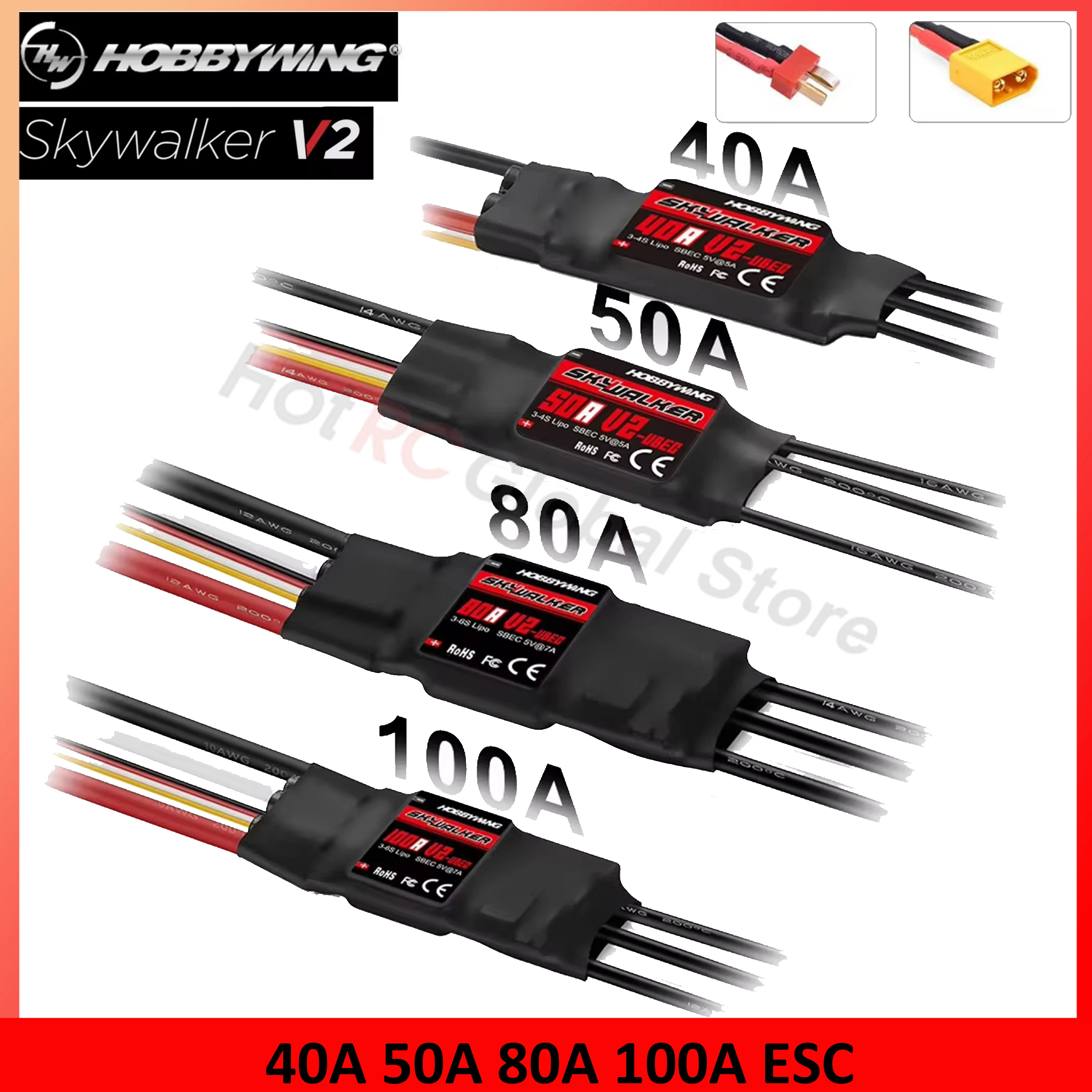Rc Hobby Airplanes - HOBBYWING Skywalker seri V2, kontroler kecepatan